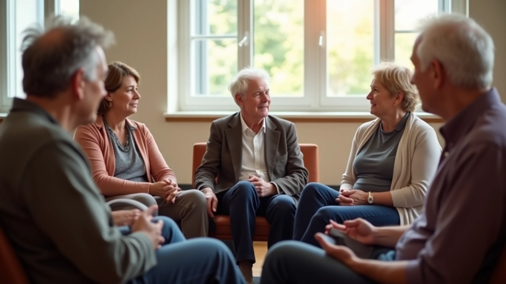 Group of diverse adults sharing thoughts in a workshop setting